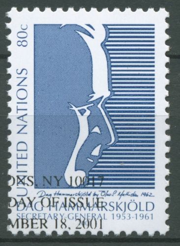 UNO New York 2001 Politiker Dag Hammarskjöld 880 gestempelt