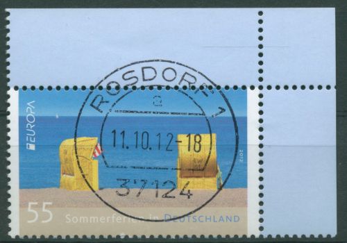 Bund 2012 Europa CEPT Besuche Sommerferien 2933 Ecke 2 mit TOP-Stempel (E4684)