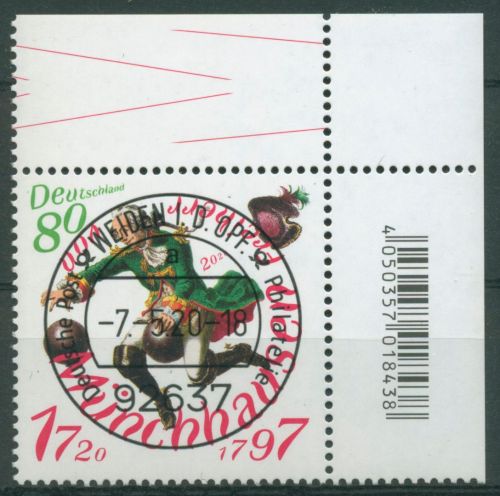 Bund 2020 Baron Münchhausen 3546 Ecke 2 mit TOP-Stempel (E4685)