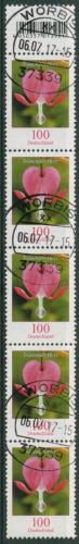 Bund 2006 Blumen aus 200er-Rolle 2547 6er-Streifen mit EAN + Nr. mit TOP-Stempel