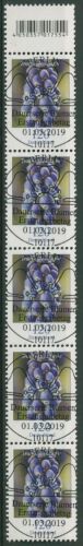 Bund 2019 Blumen Rollenmarke 3447 6er-Streifen mit EAN + Nr. mit ESST BERLIN