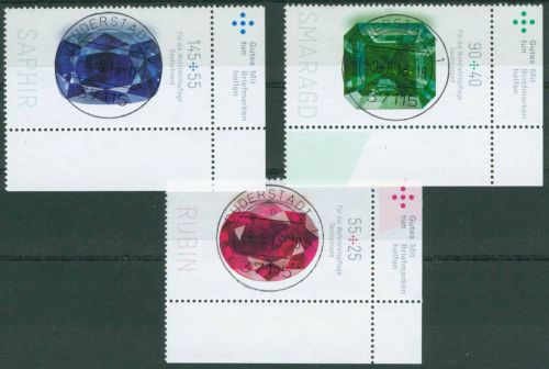 Bund 2012 Wohlfahrt Edelsteine 2901/03 Ecke 4 mit TOP-Stempel (E4526)