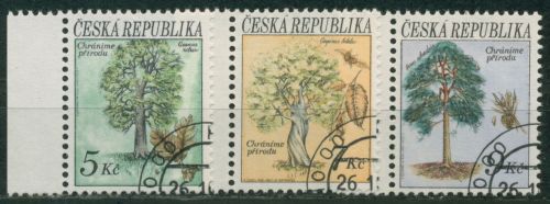 Tschechische Republik 1993 Naturschutz Bäume 23/25 gestempelt
