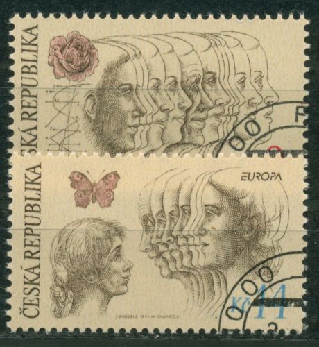 Tschechische Republik 1995 Europa CEPT Frieden und Freiheit 76/77 gestempelt