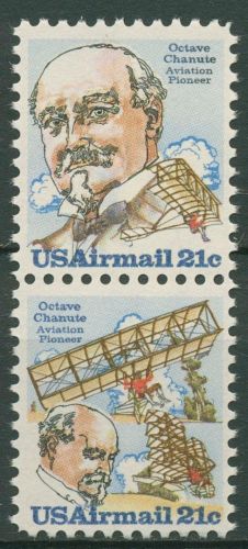 USA 1979 Flugpionier Octave Chanute 1376/77 ZD postfrisch