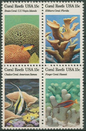 USA 1980 Korallen Fische 1434/37 ZD postfrisch