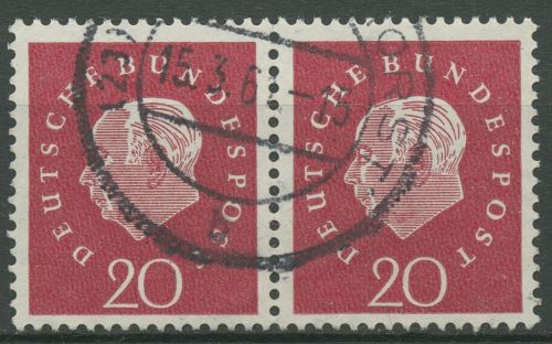 Bund 1959 Heuss Medaillon Bogenmarken 304 waagerechtes Paar gestempelt