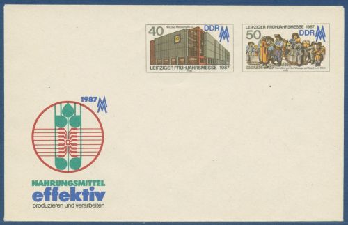 DDR 1987 Leipziger Frühjahrsmesse Umschlag U 6 ungebraucht (X41063)