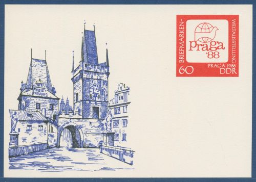 DDR 1988 Ausstellung Praga Sonderpostkarte P 99 ungebraucht (X41565)