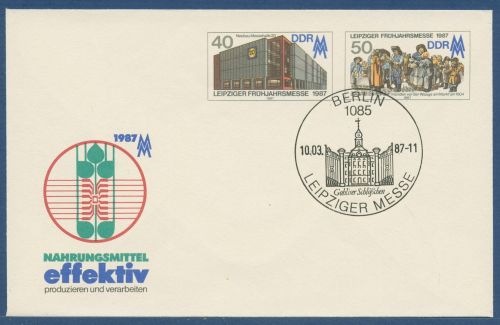 DDR 1987 Leipziger Frühjahrsmesse Umschlag U 6 mit SST (X41566)
