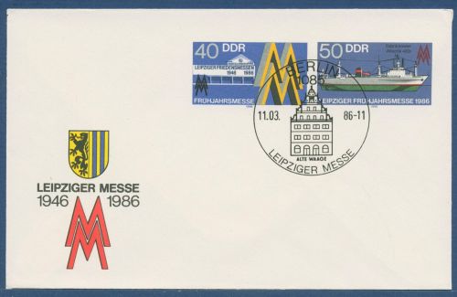 DDR 1986 Leipziger Frühjahrsmesse Umschlag U 4 mit SST (X41567)