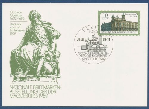 DDR 1989 Postmuseum MAGDEBURG Sonderpostkarte P 103 mit SST (X41570)