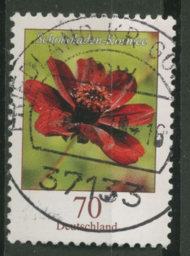 Bund 2015 Blumen Rollenmarke 3189 R mit Nr. mit TOP-Stempel
