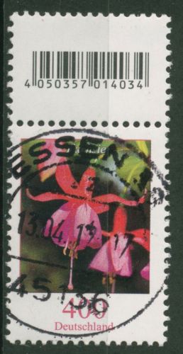 Bund 2015 Blumen aus 100er-Rolle 3190 S Zd 3 mit EAN mit TOP-Stempel