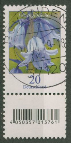 Bund 2017 Blumen aus 500er-Rolle 3315 S Zd 1 mit EAN + Nr. mit TOP-Stempel