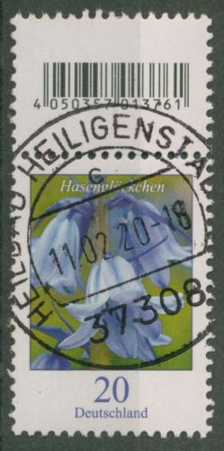 Bund 2017 Blumen aus 500er-Rolle 3315 S Zd 3 mit EAN mit TOP-Stempel