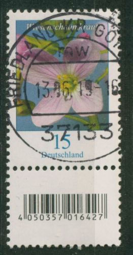 Bund 2018 Blumen Rollenmarke 3424 S Zd 1 mit EAN + Nr. mit TOP-Stempel