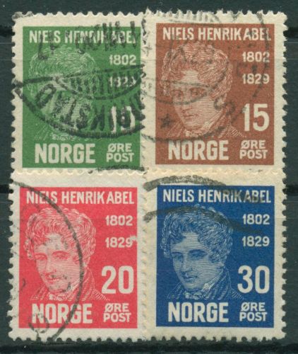 Norwegen 1929 Persönlichkeiten Mathematiker Niels Henrik Abel 150/53 gestempelt