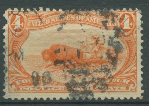 USA 1898 Omaha Trans-Mississippi-Ausstellung Büffeljagd 119 gestempelt, Mängel
