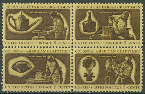 USA 1970 Handwerker aus der Kolonialzeit 1069/72 ZD postfrisch