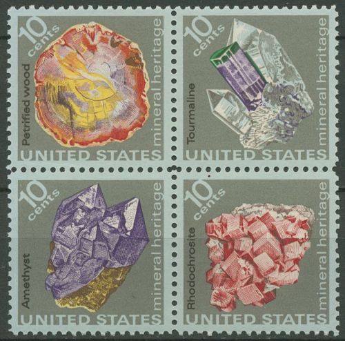USA 1974 Mineralien Edelsteine Ausstellung Tucson 1145/48 ZD postfrisch