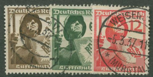 Deutsches Reich 1937 Luftschutz 643/45 gestempelt