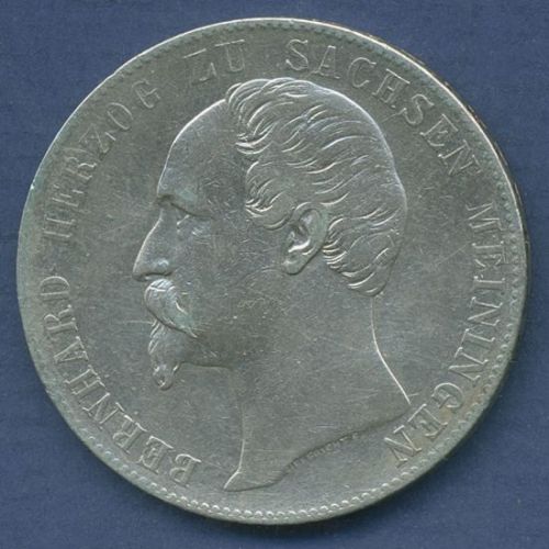Sachsen-Meiningen Vereinstaler 1860, Bernhard Erich Freund, J 450, ss (m6889)