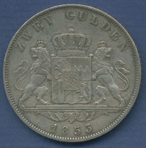 Bayern Doppelgulden 1853, Maximilian II., J 83 vz (m6888)
