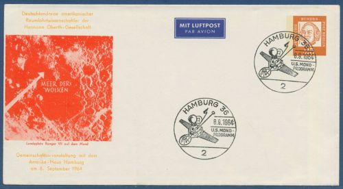 Berlin 1964 Bed. Deutsche Raumfahrt Privatumschlag PU 32 /2 mit SST (X41601)