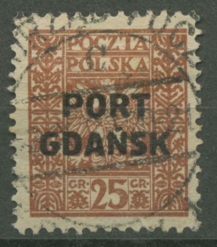Polen Port Gdansk 1929 Marken mit Aufdruck 22 gestempelt
