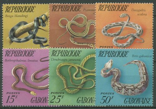 Gabun 1972 Reptilien Schlangen 481/86 postfrisch