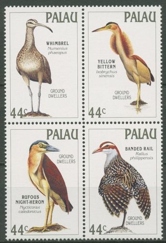 Palau 1988 Vögel Reiher Ralle 225/28 ZD postfrisch