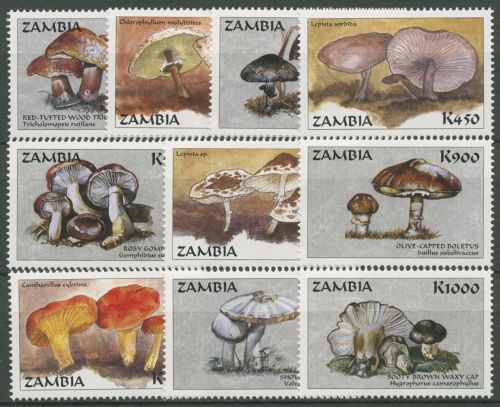 Sambia 1998 Pilze aus aller Welt 734/43 postfrisch