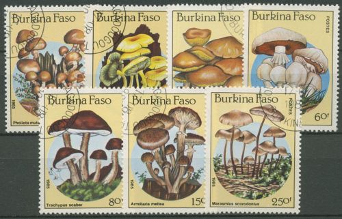 Burkina Faso 1985 Pilze Champignon Hallimasch 1054/60 gestempelt