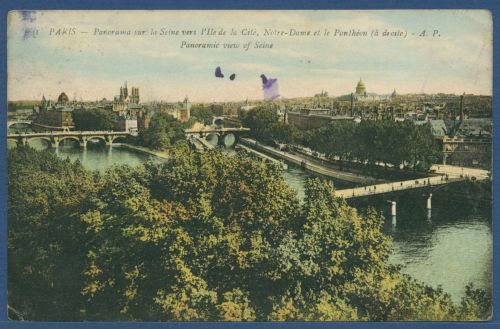 Paris Blick über die Seine nach Notre-Dame, gelaufen ca. 1920 (AK5532)