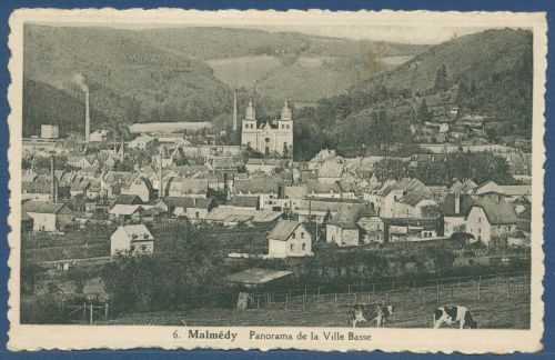 Malmédy Panorama de la Ville Basse, gelaufen 1939 (AK5573)