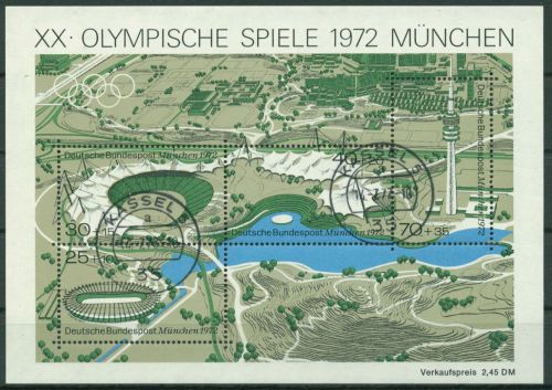 Bund 1972 Olympische Spiele München Block 7 gestempelt (C98968)