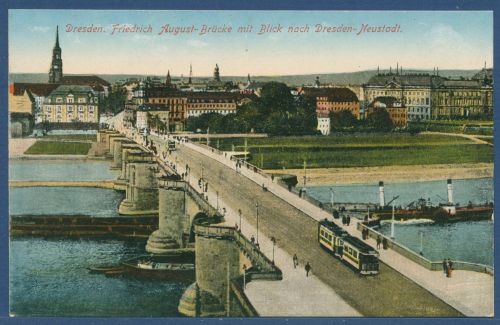 Dresden Friedrich-August-Brücke Dresden-Neustadt, ungebraucht fleckig (AK5787)