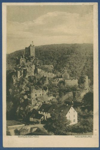 Luftkurort Manderscheid Niederburg, gelaufen 1929, Sonderstempel (AK5773)