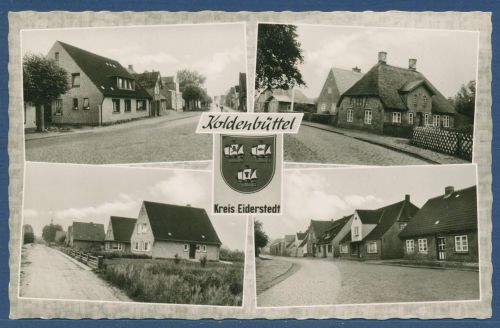 Koldenbüttel bei Friedrichstadt Wohnhäuser, gelaufen 1972 Klebespur (AK5754)