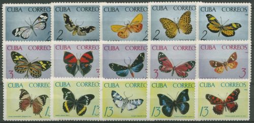 Kuba 1965 Tropische Schmetterlinge 1058/72 postfrisch