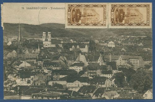 Saarbrücken Gesamtansicht, gelaufen 1927 (AK5748)