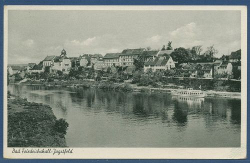 Bad Friedrichshall-Jagstfeld Blick über den Neckar, gelaufen 195? (AK5746)