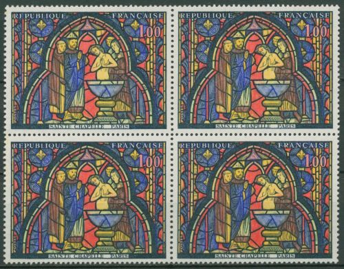 Frankreich 1966 Glasmalerei 1559 4er-Block postfrisch (C66867)