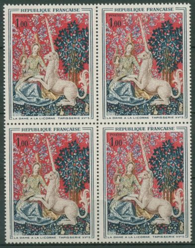 Frankreich 1964 Wandteppich Einhorn 1492 4er-Block postfrisch (C66877)