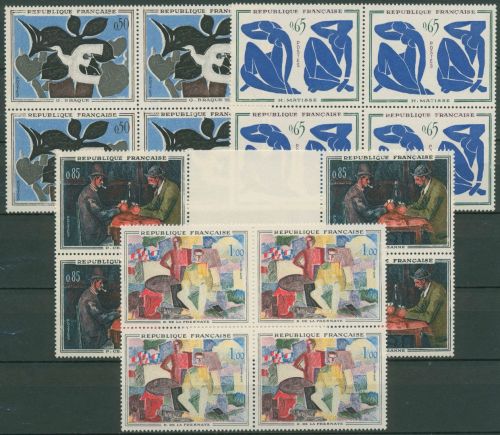 Frankreich 1961 Gemälde Matisse Cézanne 1372/75 4er-Block postfrisch (C66887)