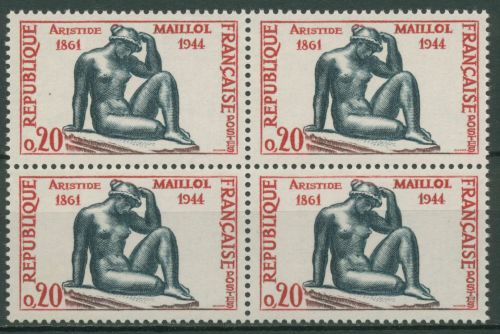 Frankreich 1961 Statue Aristide Maillol 1334 4er-Block postfrisch (C66888)