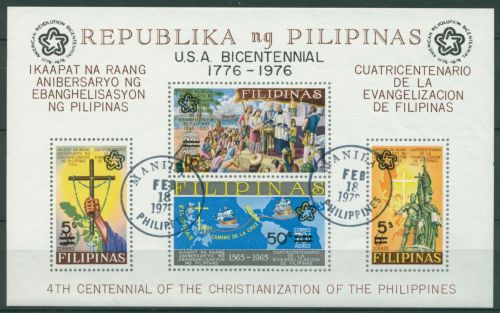 Philippinen 1976 200 J. Unabhängigkeit der USA Block 9 a gestempelt (C6766)