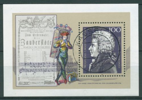 Bund 1991 Wolfgang Amadeus Mozart Block 26 mit TOP-Stempel (C98683)