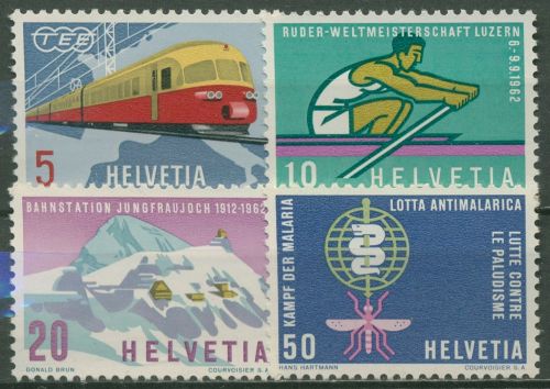 Schweiz 1962 Ereignisse Elektro-TEE-Zug Ruder-WM Malaria 747/50 postfrisch